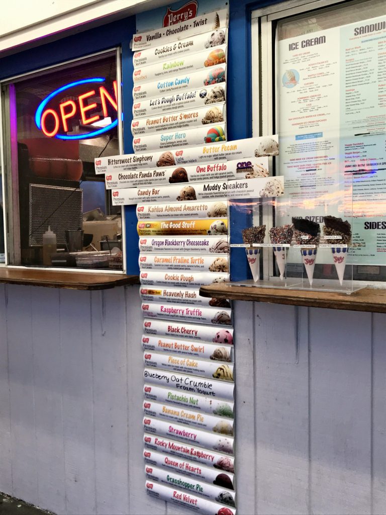 a list of 20+ flavors of ice cream available at Adrian's Custard and Beef in Grand Island, NY